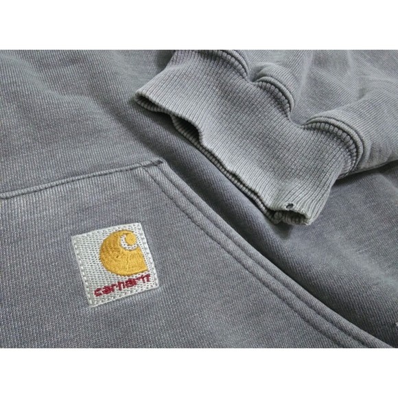 Carhartt Men's 3XL Tall Full Zip Gray  Hoodie Jacket Sweater Distressed XXXL - Picture 3 of 12